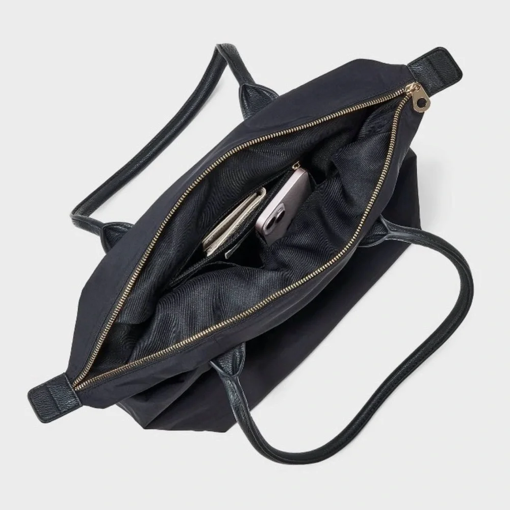 Universal Thread Black Tote Bag with Top Handles - Picture 3 of 8